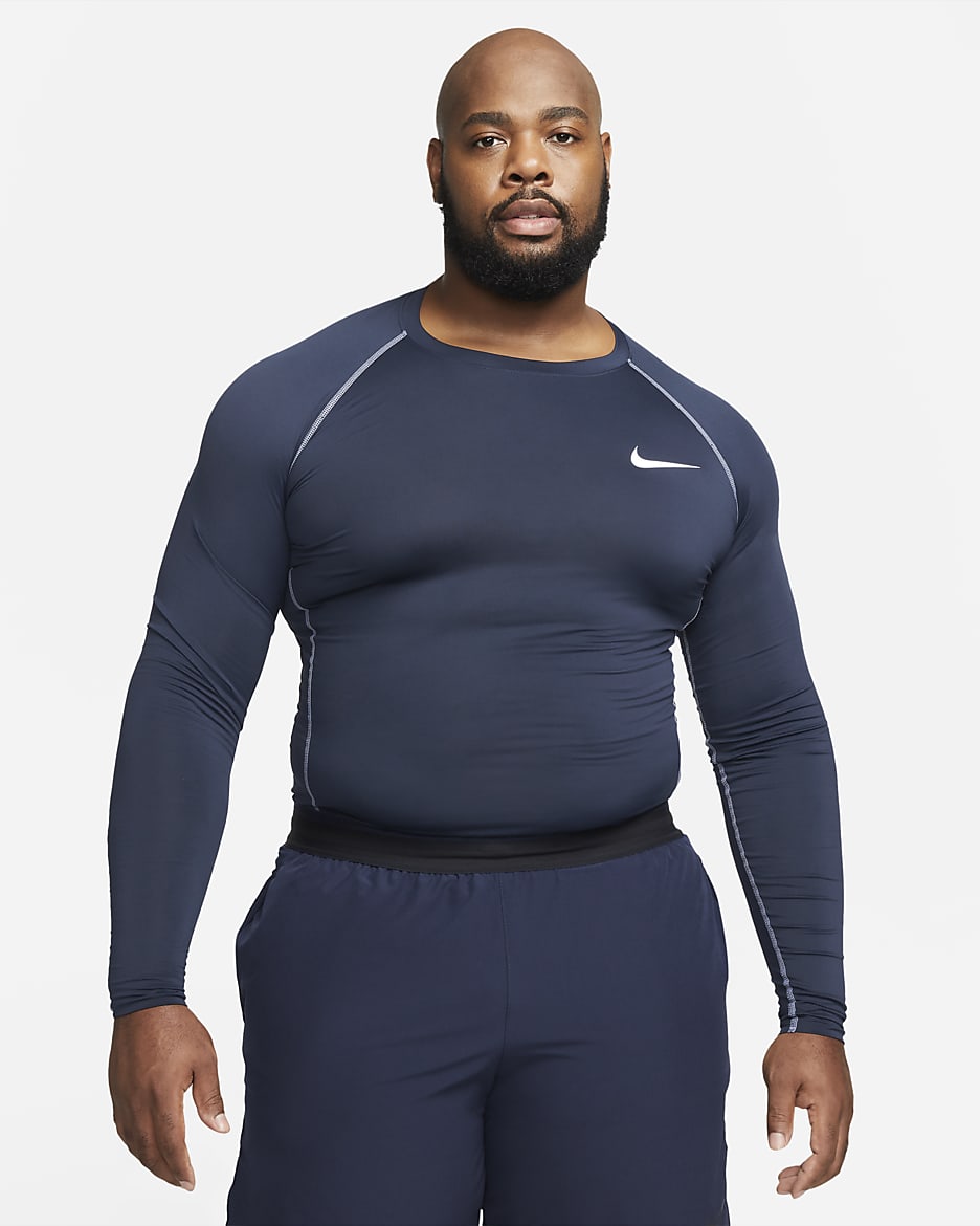 Nike pro men's long sleeve top best sale